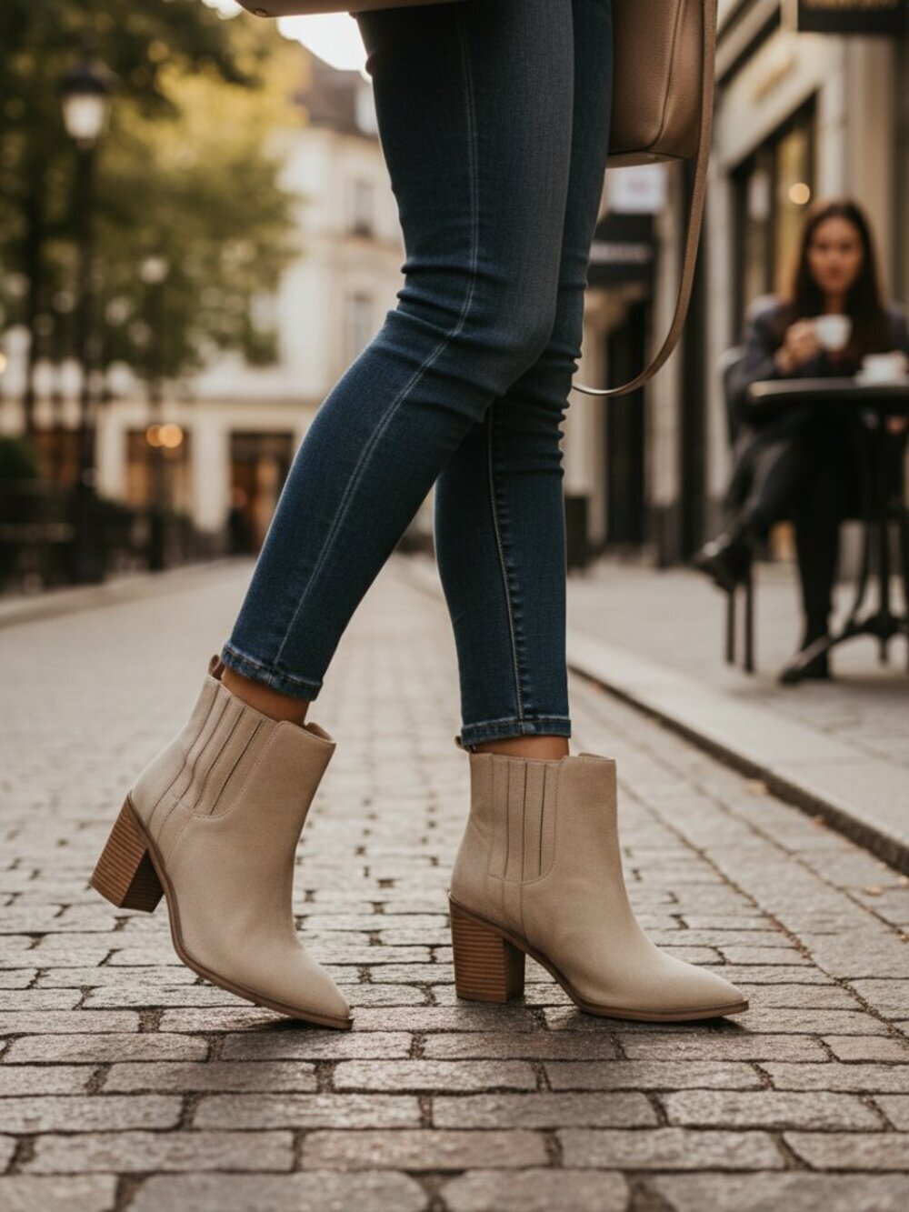 Imily Bela Women's Ankle Boots Chunky Heeled faux suede size 9